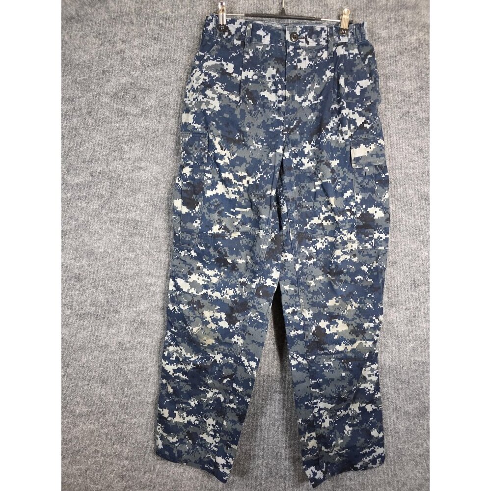 US Navy Pants Mens Small Regular Blue Digital Camo Cargo Trouser Working Uniform